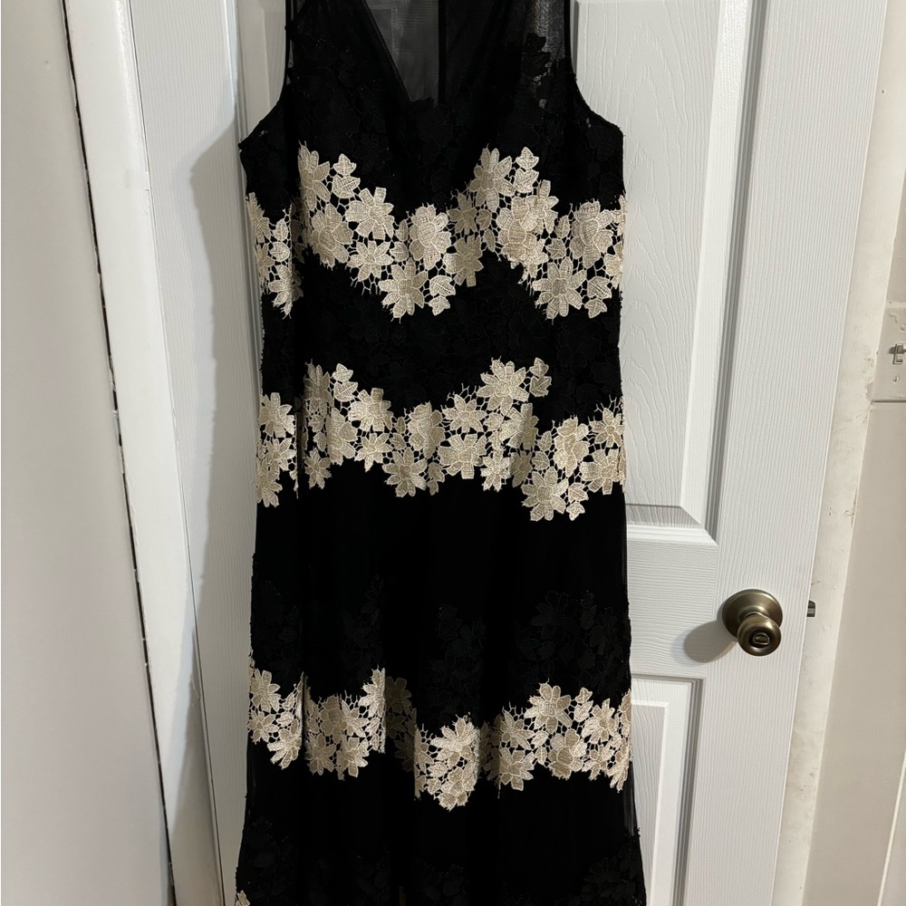 Elegant Black and White Floral Dress